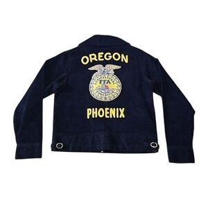 FFA Corduroy Blue Farmers Agricultural Jacket Oregon Phoenix Size 32 Vintage
